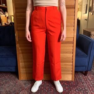 Vintage 70s High Waisted Red Slacks Lord Isaacs USA 27"